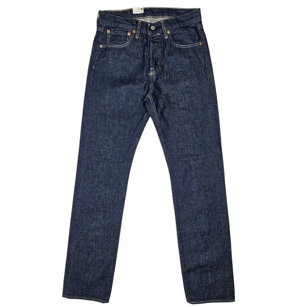 Levis 501 Mens 29x32 Straight Button Fly Blue Denim Jeans‎ Stretch Rinsed Indigo